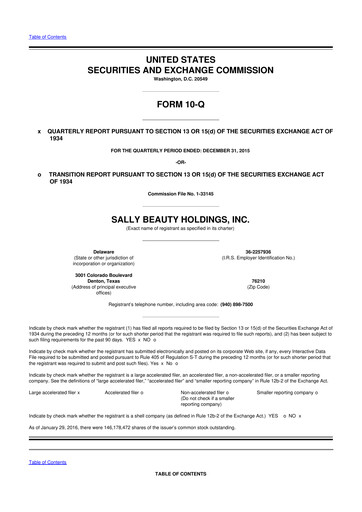 Thumbnail Sally Beauty Holdings 10-Q Quarterly Report FY2016 