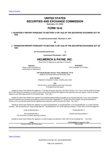 Thumbnail Helmerich & Payne

 10-Q Quarterly Report FY2016 