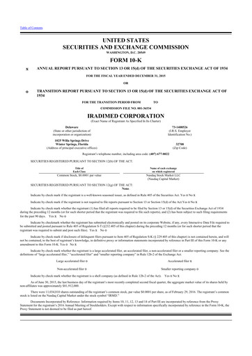 Thumbnail IRadimed 10-K Annual Report 2015