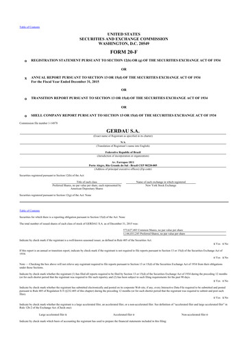 Thumbnail Gerdau 20-F Annual Report 