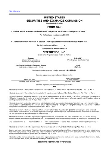 Vorschaubild Citi Trends, Inc. 10-K Jahresbericht 