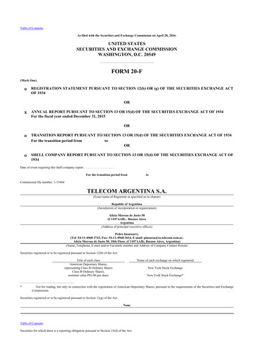 Thumbnail Telecom Argentina
 20-F Annual Report 