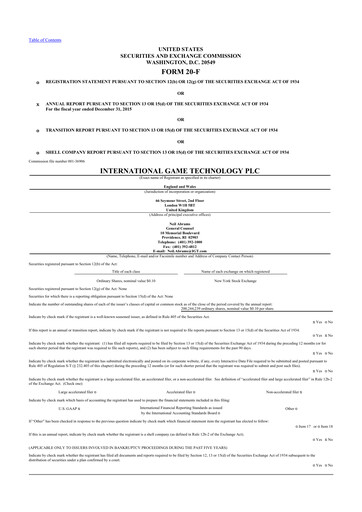 Thumbnail Brightstar Lottery 20-F Annual Report 2015