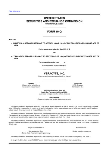 Thumbnail Veracyte 10-Q Quarterly Report FY2016 