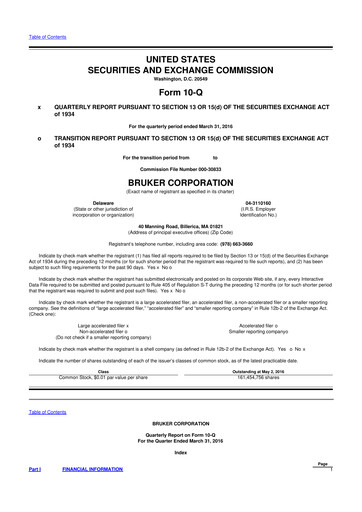 Thumbnail Bruker 10-Q Quarterly Report FY2016 