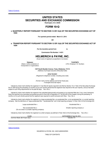 Thumbnail Helmerich & Payne

 10-Q Quarterly Report FY2016 