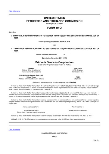 Vorschaubild Primoris Services Corporation
 10-Q Quartalsbericht 2016 