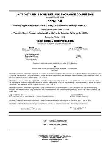 Thumbnail First Busey 10-Q Quarterly Report FY2016 