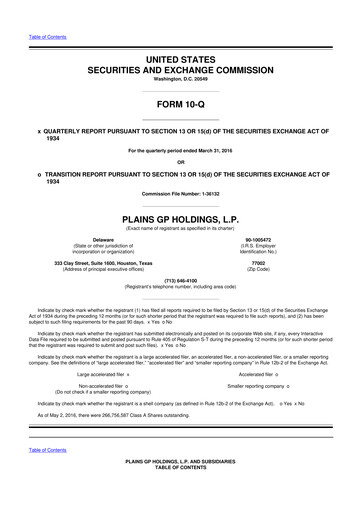 Thumbnail Plains GP 10-Q Quarterly Report FY2016 