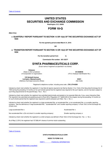 Thumbnail Madrigal Pharmaceuticals
 10-Q Quarterly Report FY2016 