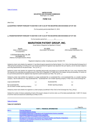 Vorschaubild MARA Holdings
 10-Q Quartalsbericht 2016 