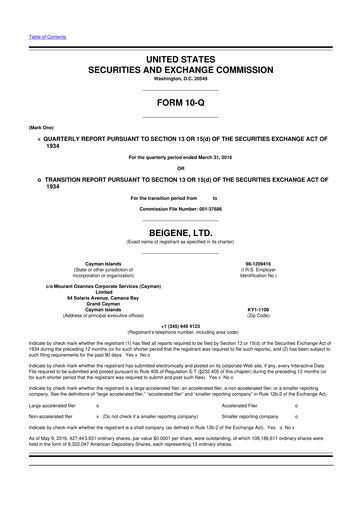 Thumbnail BeOne Medicines 10-Q Quarterly Report FY2016 