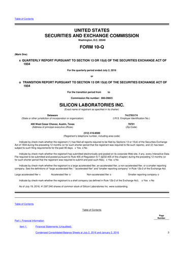 Thumbnail Silicon Labs
 10-Q Quarterly Report FY2016 