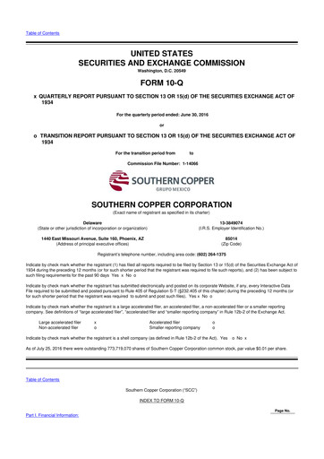Thumbnail Southern Copper 10-Q Quarterly Report FY2016 