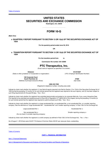 Thumbnail PTC Therapeutics
 10-Q Quarterly Report FY2016 