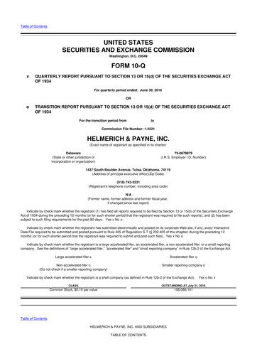 Thumbnail Helmerich & Payne

 10-Q Quarterly Report FY2016 