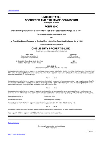 Thumbnail One Liberty Properties 10-Q Quarterly Report FY2016 