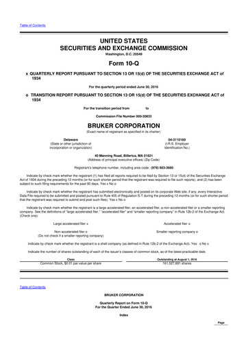 Thumbnail Bruker 10-Q Quarterly Report FY2016 