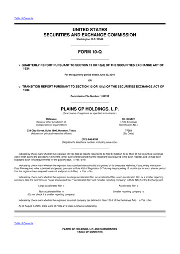 Thumbnail Plains GP 10-Q Quarterly Report FY2016 