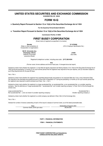 Thumbnail First Busey 10-Q Quarterly Report FY2016 
