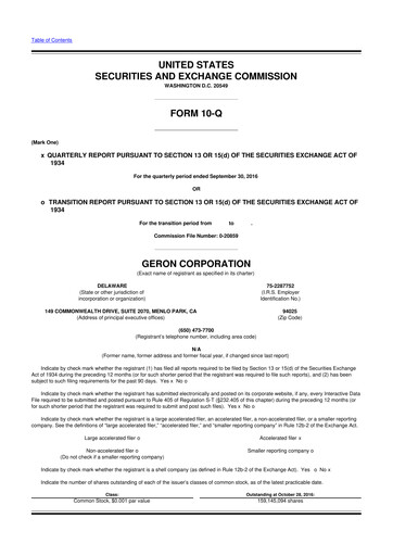 Thumbnail Geron 10-Q Quarterly Report FY2016 