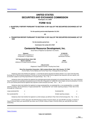 Miniature Permian Resources 10-Q Rapport trimestriel 2016 