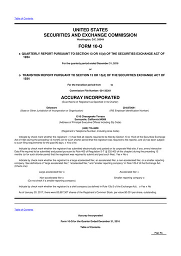 Miniature Accuray 10-Q Rapport trimestriel 2017 