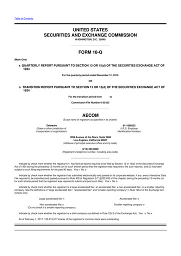 Thumbnail AECOM 10-Q Quarterly Report FY2017 