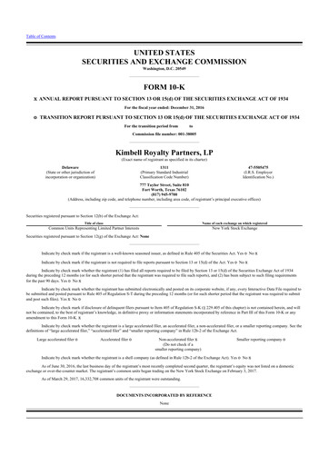 Thumbnail Kimbell Royalty Partners 10-K Annual Report 