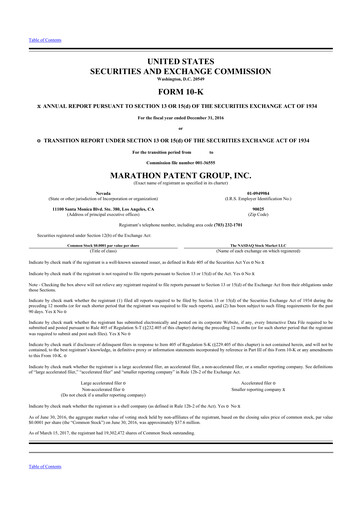 Vorschaubild MARA Holdings
 10-K Jahresbericht 2016