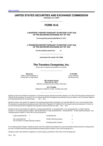 Thumbnail The Travelers Companies 10-Q Quarterly Report FY2017 