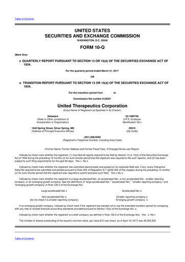 Thumbnail United Therapeutics 10-Q Quarterly Report FY2017 