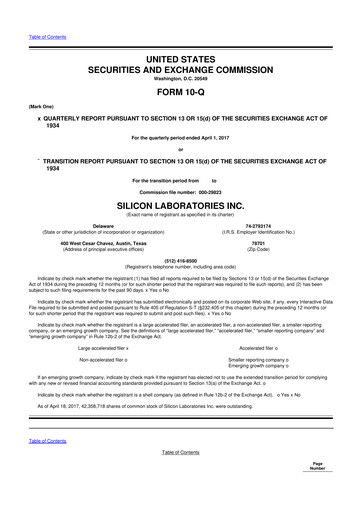 Thumbnail Silicon Labs
 10-Q Quarterly Report FY2017 