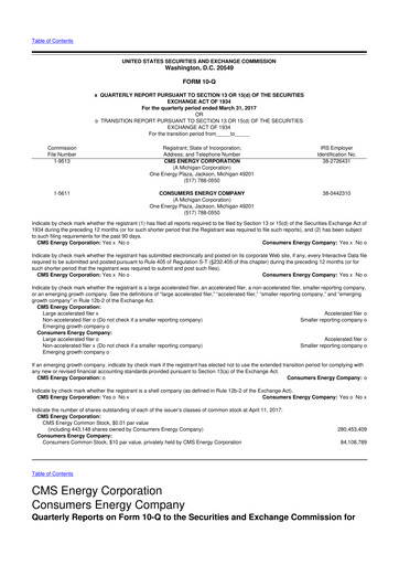 Miniature CMS Energy
 10-Q Rapport trimestriel 2017 