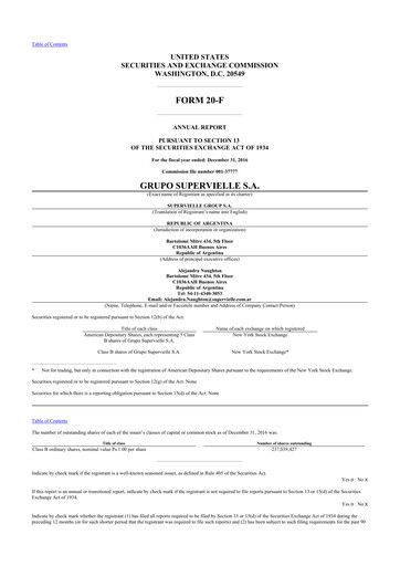 Thumbnail Grupo Supervielle 20-F Annual Report 