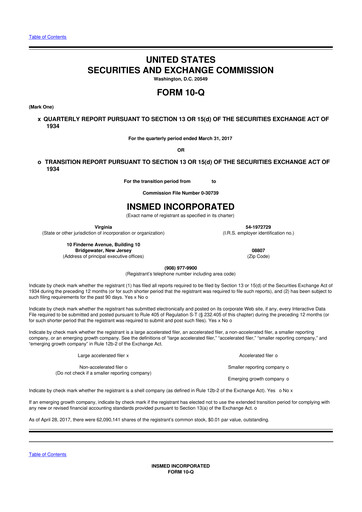 Vorschaubild Insmed 10-Q Quartalsbericht 2017 