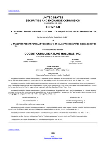 Thumbnail Cogent Communications
 10-Q Quarterly Report FY2017 