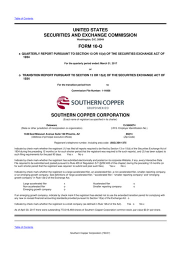 Thumbnail Southern Copper 10-Q Quarterly Report FY2017 