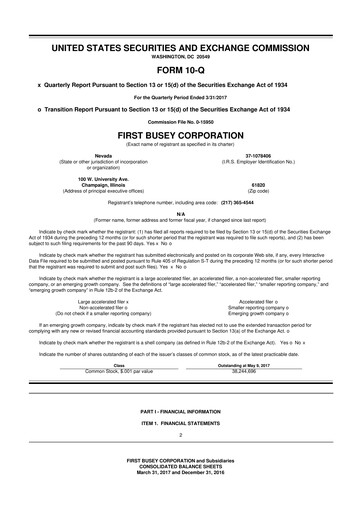 Thumbnail First Busey 10-Q Quarterly Report FY2017 