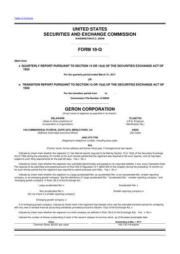 Thumbnail Geron 10-Q Quarterly Report FY2017 