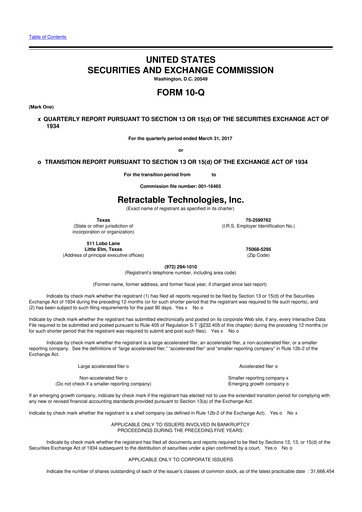 Thumbnail Retractable Technologies 10-Q Quarterly Report FY2017 