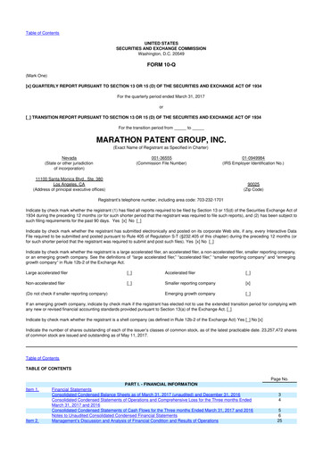 Vorschaubild MARA Holdings
 10-Q Quartalsbericht 2017 