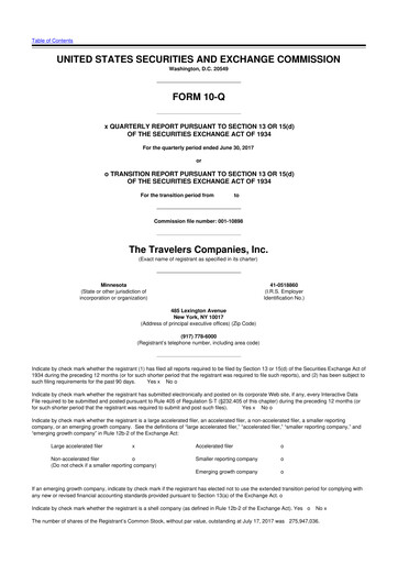Thumbnail The Travelers Companies 10-Q Quarterly Report FY2017 
