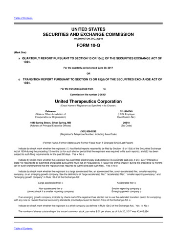 Thumbnail United Therapeutics 10-Q Quarterly Report FY2017 