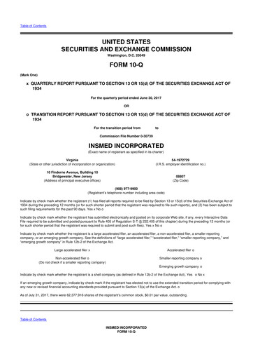 Vorschaubild Insmed 10-Q Quartalsbericht 2017 