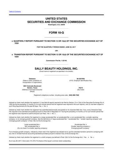 Thumbnail Sally Beauty Holdings 10-Q Quarterly Report FY2017 