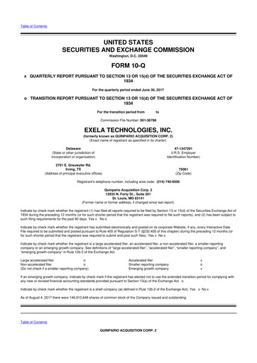 Thumbnail Exela Technologies
 10-Q Quarterly Report FY2017 