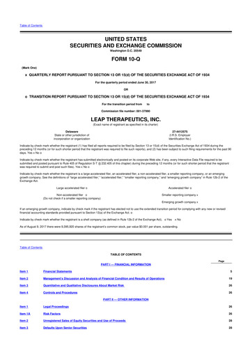 Thumbnail Leap Therapeutics
 10-Q Quarterly Report FY2017 