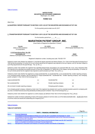 Vorschaubild MARA Holdings
 10-Q Quartalsbericht 2017 