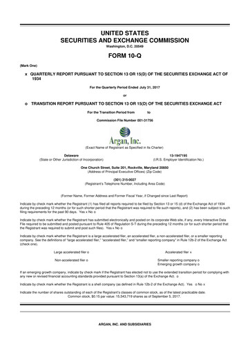 Thumbnail Argan 10-Q Quarterly Report FY2018 